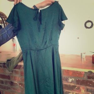 Unique Vintage 30s style Emerald green dress